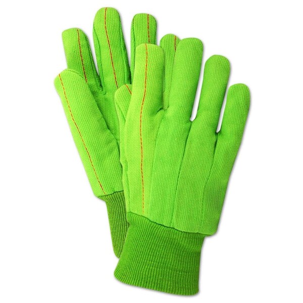 Textile Gloves, Green, 12 PK